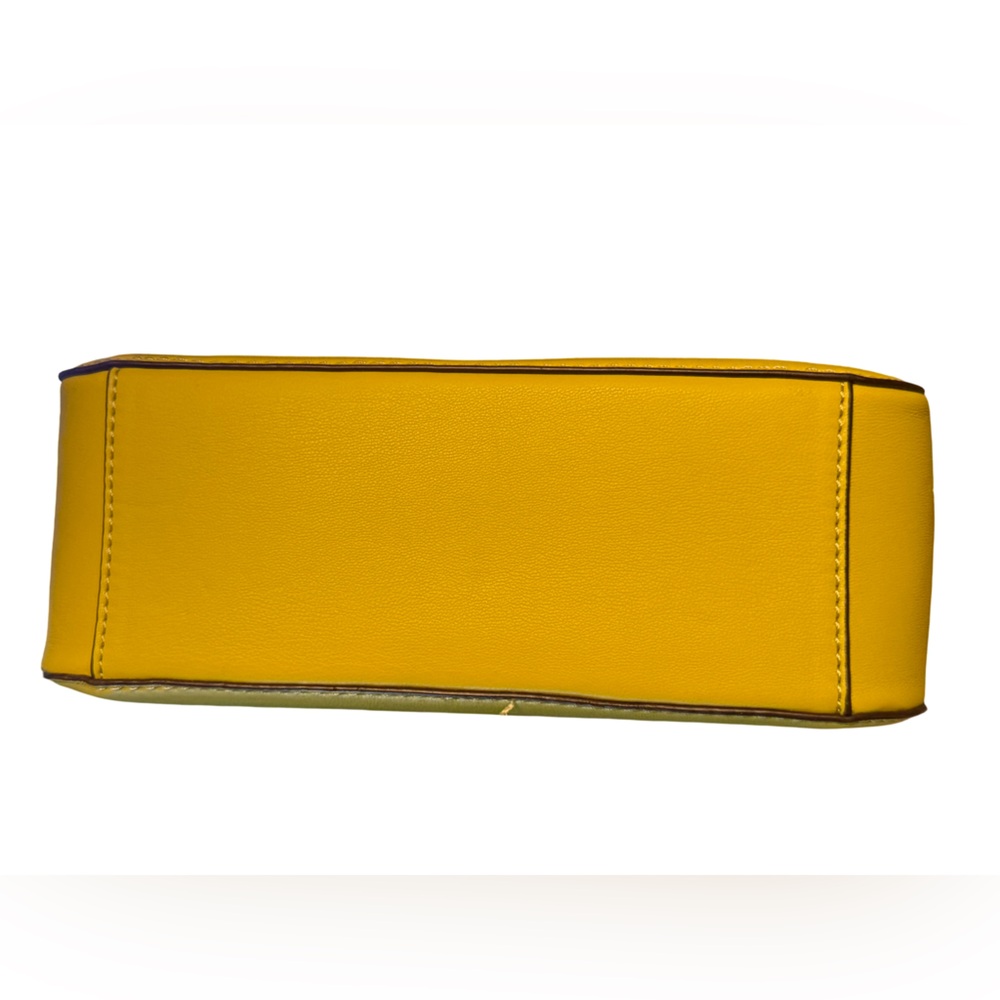 DKNY NWT Stunning Vibrant Yellow Chartreuse Camera Crossbody Bag & Pouch (P179) - Picture 8 of 11